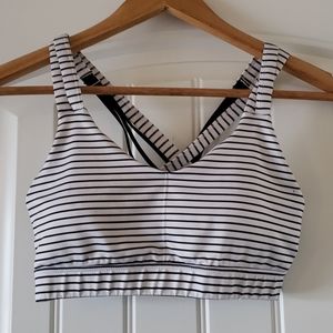 C9 Champion Black and White Striped Sports Bra